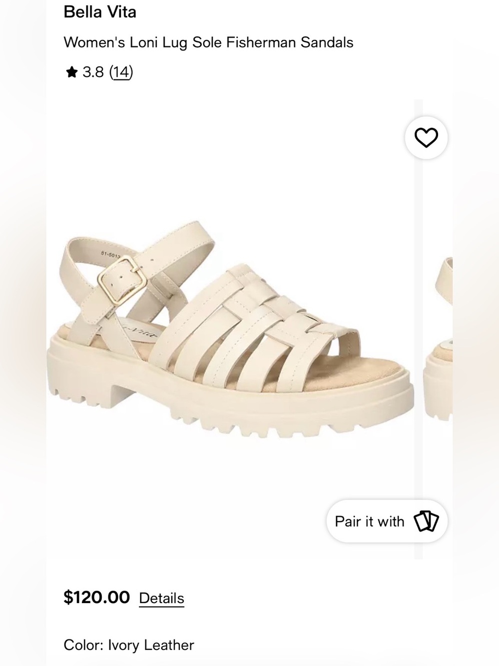 Bella Vita Loni Fisherman Sandal 7.5-8